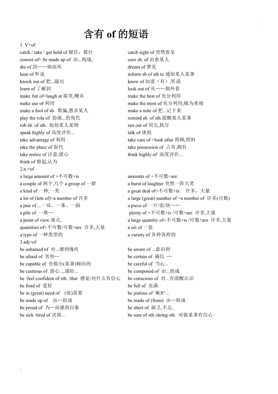 OF的意思解析，定义、用法与实例探讨