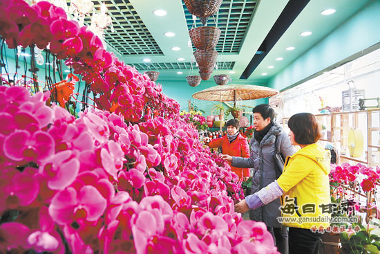 春节花卉市场热卖，繁花似锦迎新春佳节